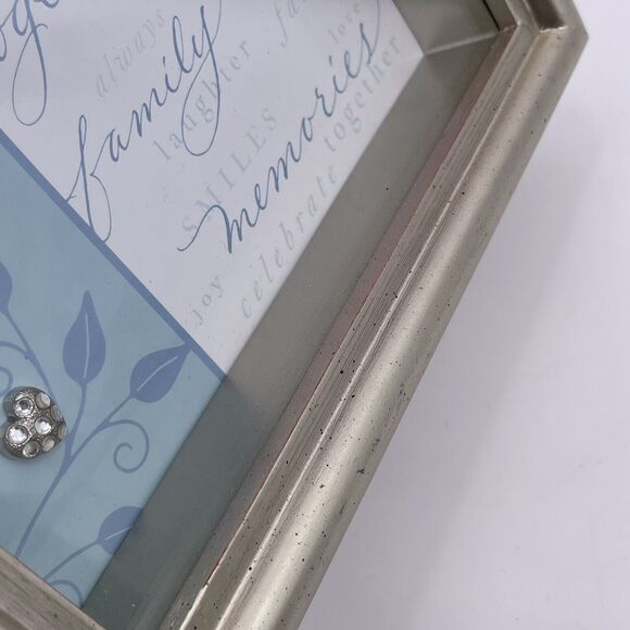Hallmark FAMILY Photo Shadowbox with 3 Heart Magnets Collage Silver Square Frame - Picture 7 of 12
